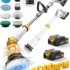 Qimedo Q2 Pro Electric Spin Scrubber – High-Power Cleaning with 2 Batteries, 8 Brush Heads